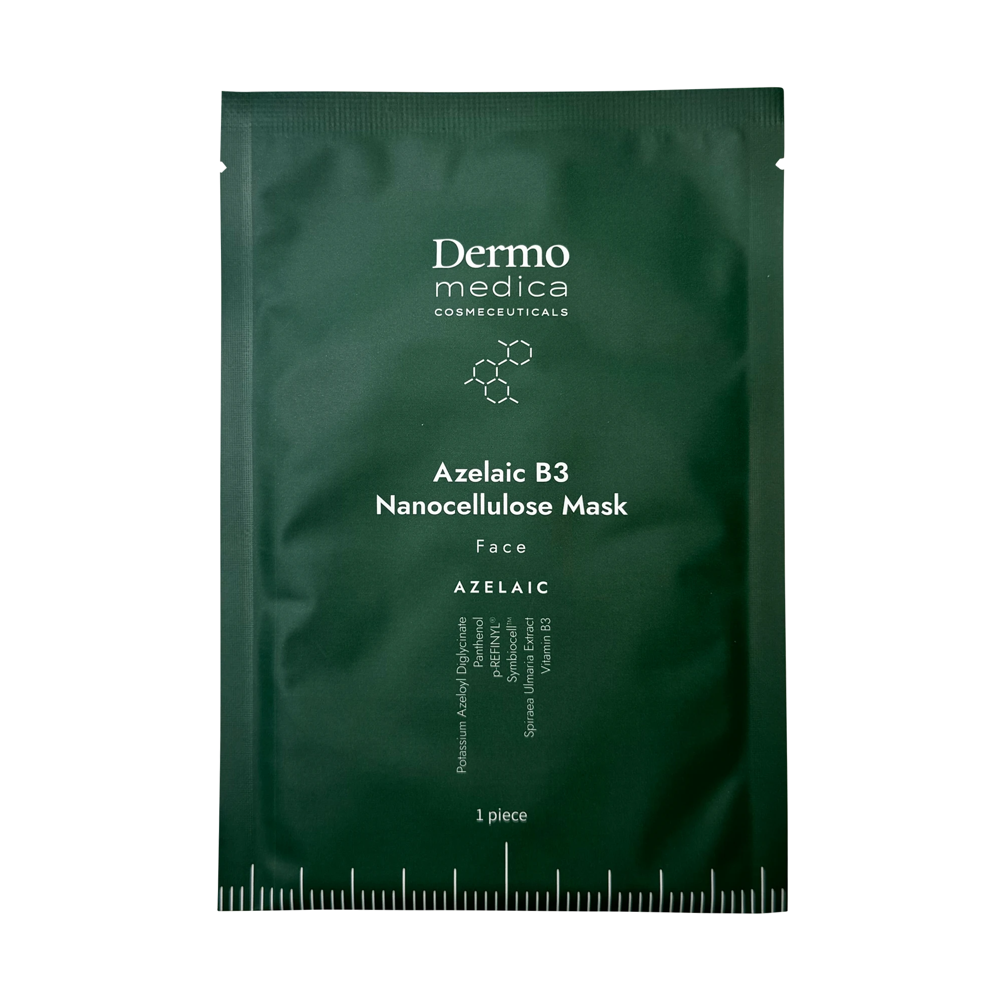 Dermomedica-Azelaic-B3-Nanocellulose-Mask-Face Dermomedica® • Azelaic B3 Nanocellulose Mask • Maska Terapeutyczna O Działaniu Przeciwzapalnym, Seboregulującym • 1szt - obrazek 1