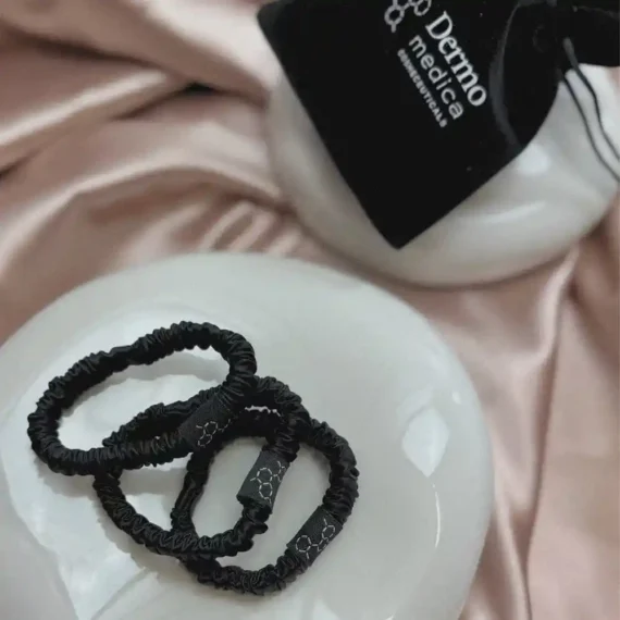 Dermomedica® • Sleek Silk • Jedwabne gumki do włosów (100%) • 3szt. - obrazek 2