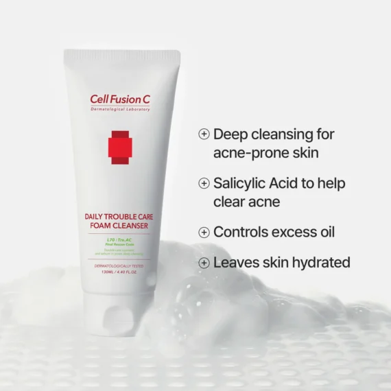 Cell Fusion C® • Daily Trouble Care Foam Cleanser • Pianka oczyszczająca do skóry tłustej, trądzikowej • 130ml - obrazek 2