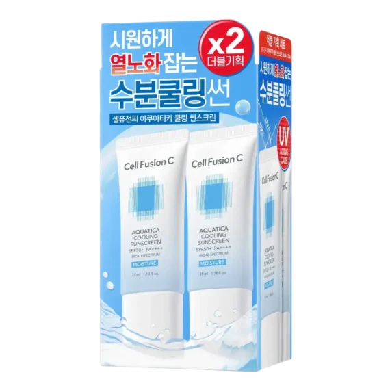 Cell Fusion C® • Aquatica Sunscreen 100 SPF 50+/ PA +++ • Zestaw Wyciszający i nawilżający krem z fotoprotekcją • 2x35ml - obrazek 2