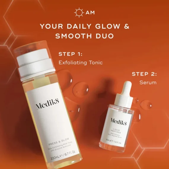 Medik8® • Zestaw Luminous Lift • Press & Glow™ • 200ml • Liquid Peptides™ • 30ml - obrazek 2